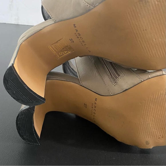 Marcella NYC Tula Heeled Sandals Size 7 Taupe Like New - Picture 13 of 16